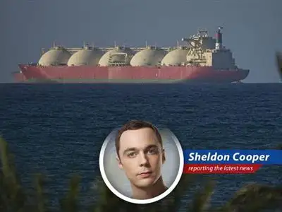 A cargo ship navigates the Strait of Hormuz under tentative conditions.