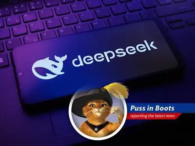 A computer screen displaying code with a cat silhouette, symbolizing the stealthy approach of DeepSeek AI.