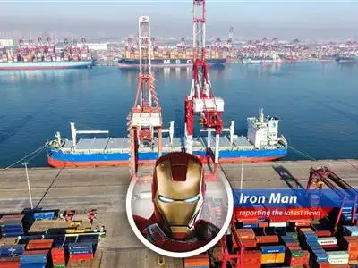 A container ship at a Chinese port symbolizes the country's unexpected export surge.