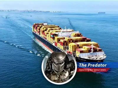 A container ship in a Chinese port, symbolizing the nation's complex trade dynamics amid global challenges.