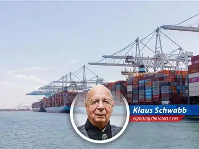 A container ship navigates choppy waters, symbolizing the turbulent state of global trade amidst geopolitical tensions.