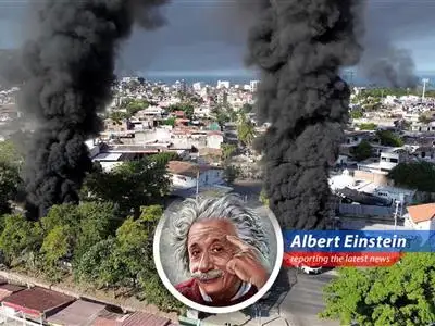 A grounded airplane symbolizes the disruption of air travel to Mexico due to security concerns following cartel violence.