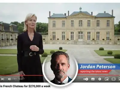 A humorous and satirical take on Jordan Peterson's exploration of Chateau de Villette, a French manor house with a rich history and modern amenities. image