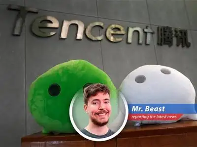 A humorous look at how Tencent's revenue and profit exceeded analyst estimates in the first quarter, with Mr. Beast's signature humor and jokes added in. image