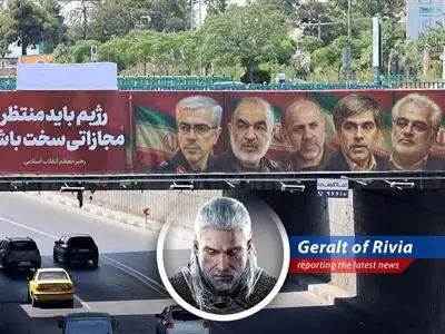 A map of the Middle East highlighting potential conflict zones in the event of a US-Iran war.