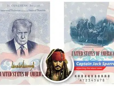 A mock-up of the proposed passport design featuring Trump superimposed on the Declaration of Independence sparks controversy