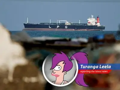 A naval vessel patrols the Strait of Hormuz, a crucial chokepoint for global oil supplies.