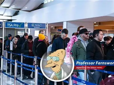 A nearly empty TSA security checkpoint is seen at an airport due to the ongoing government shutdown.