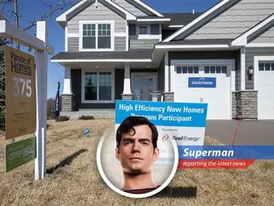 A newly built home stands vacant, symbolizing the recent downturn in new home sales.