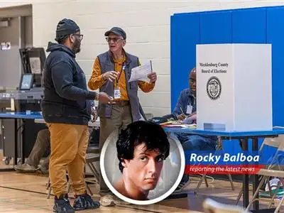 A poll worker assists a voter, highlighting the vital role these individuals play in safeguarding American elections.