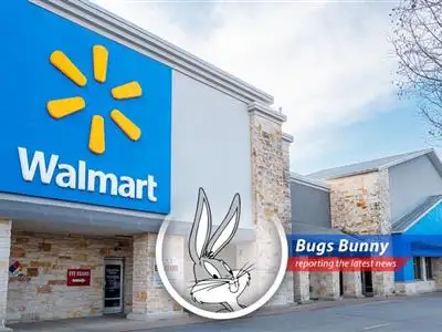 A rabbit stares intensely at a stock ticker, surrounded by scattered carrots, symbolizing the unpredictable nature of the stock market.