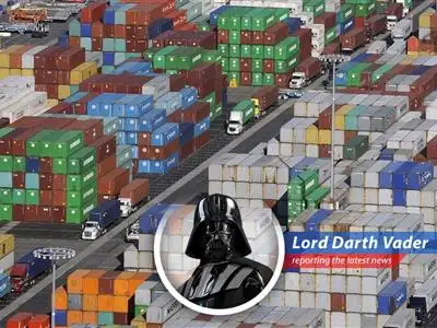 A shadowy figure looms over the US economy symbolizing the impact of the government shutdown.