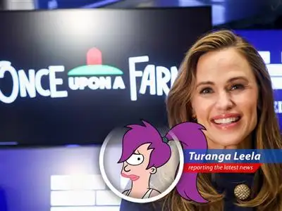 A stock ticker displays fluctuating market data reflecting the day's winners and losers.