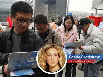 A stylish woman ponders the complexities of AI and fashion, reflecting on the rising prices of secondhand Macs in China.