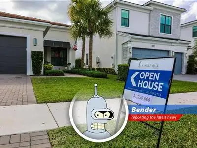 A suburban home for sale, representing the slight increase in existing home sales amidst concerns over rising mortgage rates.