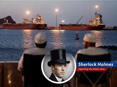 A tanker ablaze in the Persian Gulf, emblematic of the escalating tensions disrupting global shipping lanes and energy markets.