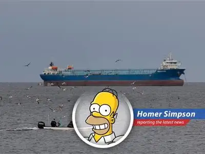 A tanker stuck in the Strait of Hormuz, probably dreaming of donuts.