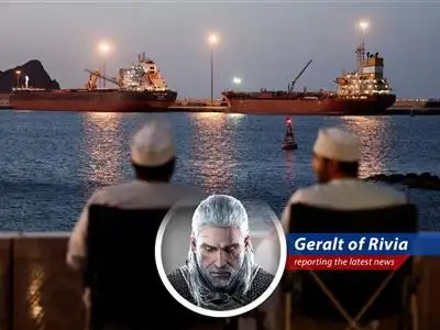 A vessel ablaze in the Persian Gulf following recent attacks, raising concerns about global energy supplies.
