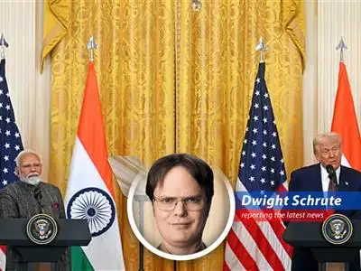 A visual representation of the complex trade relationship between India, the U.S., and Russia, visualized through beets, bears, and barrels of oil. Because that's how we do it at Schrute Farms.