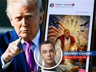 AI-generated image of Trump as Jesus that was briefly posted on Truth Social.