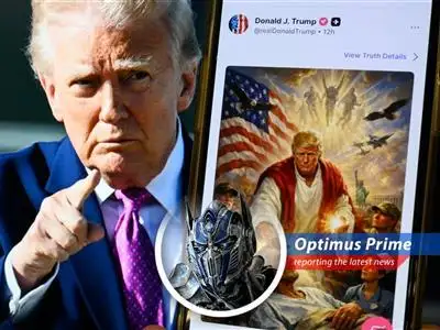 AI-generated image posted by Donald Trump on Truth Social, depicting him in a Christ-like pose.