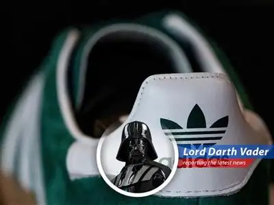 Adidas headquarters, where hopes for galactic domination through sportswear face unforeseen turbulence.