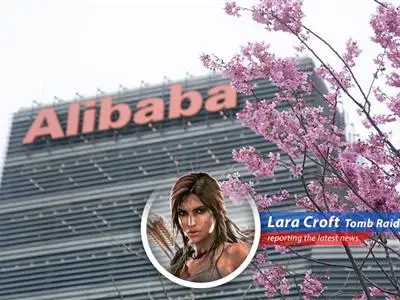 Alibaba's headquarters amidst a financial downturn, reflecting strategic pivots in AI investment.