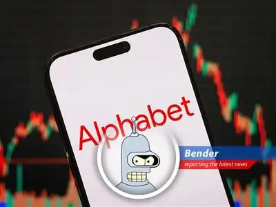 Alphabet's headquarters against a backdrop of rising bond yields.