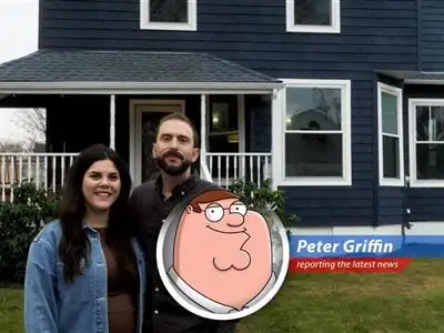 Amanda and Vincent DeRise, showcasing their renovated 140-year-old home, a testament to their vision and hard work. image