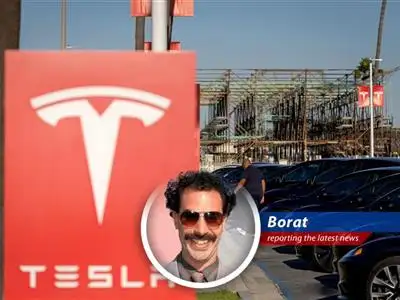 American businessmen celebrating gains on the stock market after positive company reports.