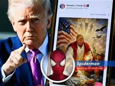 An AI-generated image depicting Donald Trump as a Jesus-like figure, which was later deleted from Truth Social following widespread criticism.