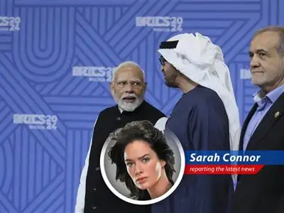 An Indian oil tanker navigates through turbulent waters, symbolizing India's complex energy security challenges.