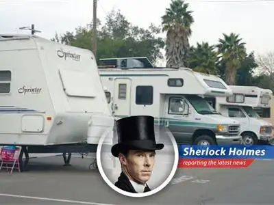 An RV encampment in the Bay Area underscores the growing challenge of housing affordability. 