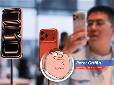 An iPhone on display, symbolizing Apple's surprising growth in the Chinese smartphone market.