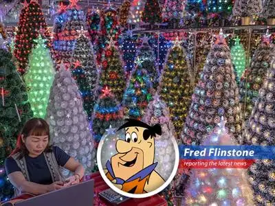 Artificial Christmas trees at a factory in Yiwu, China, face production and shipping challenges due to the Iran conflict. Yabba Dabba Doo, this affects everyone!