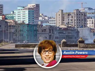 Austin Powers international man of mystery analyzes the Cuban crisis with his signature blend of groovy insights and geopolitical savvy