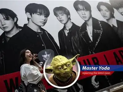BTS members performing during a concert, showcasing their global appeal and impact on Hybe's market capitalization