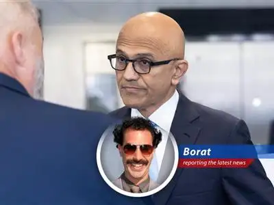 Borat contemplates the chaotic world of finance, politics, and speedy deliveries.