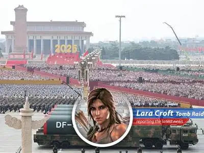 Chinese military parade showcasing advanced weaponry. China balances defense modernization with economic realities amid geopolitical complexities.