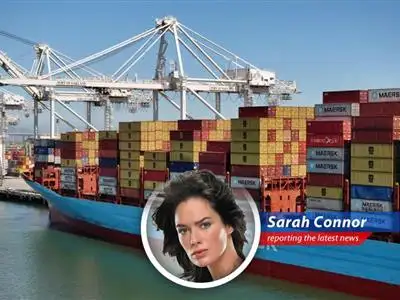 Container ships idle in the Persian Gulf as global trade faces unprecedented disruption due to geopolitical tensions.