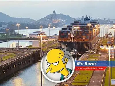 Container ships transit the Panama Canal, a critical global trade route at the center of a Sino-Panamanian dispute. image