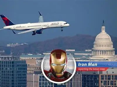 Delta Air Lines Boeing 737 on the runway at Hartsfield-Jackson Atlanta International Airport. Delta has suspended premium services for members of Congress due to the government shutdown.