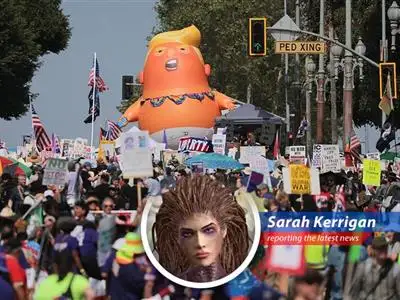 Demonstrators rally against perceived authoritarian tendencies and aggressive policies, showcasing a united front.