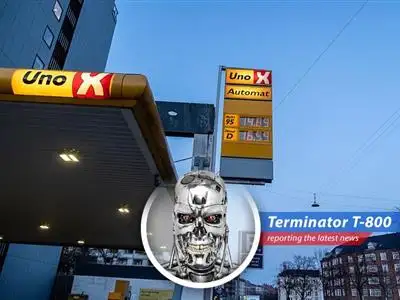 Denmark's skyline overlaid with an oil barrel, symbolizing the nation's energy challenges amidst rising oil prices.