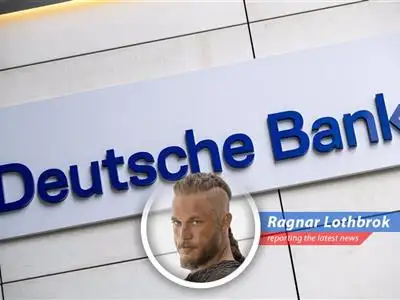 Deutsche Bank's headquarters in Frankfurt, a fortress of finance facing both prosperity and scrutiny. image