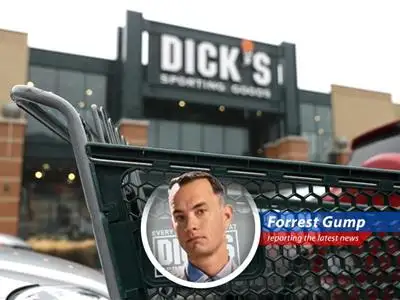 Dick's Sporting Goods sees rise in sales as Forrest's bubba's shell out for new kicks and gear. image