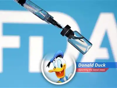 Donald Duck reporting on the FDA blocking vaccine safety studies.