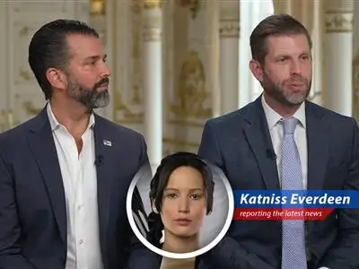 Donald Trump Jr. and Eric Trump at Mar-a-Lago, promoting USD1 as the upgraded dollar.