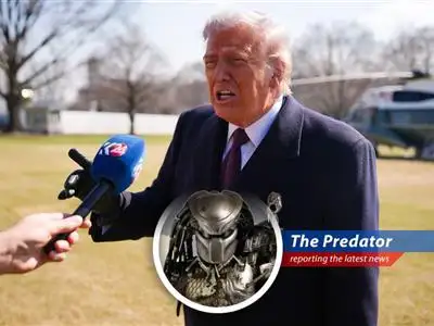 Donald Trump addressing reporters, hinting at potential military action against Iran amidst diplomatic efforts.