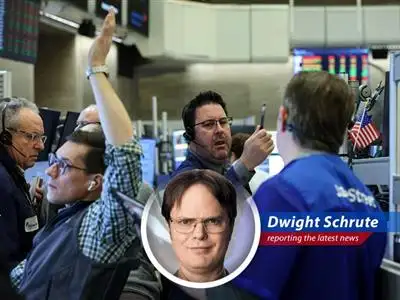 Dwight Schrute, Assistant Regional Manager, analyzes market trends with beet-fueled precision.